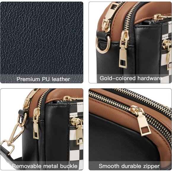 Telena Women Dark Beige Vegan Leather Shoulder Handbags With Adjustable Strap - Picture 6 of 7